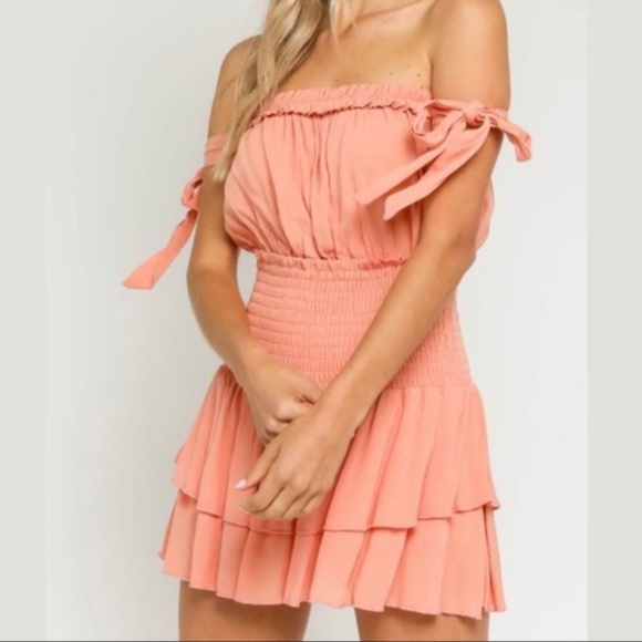 coral romper dress